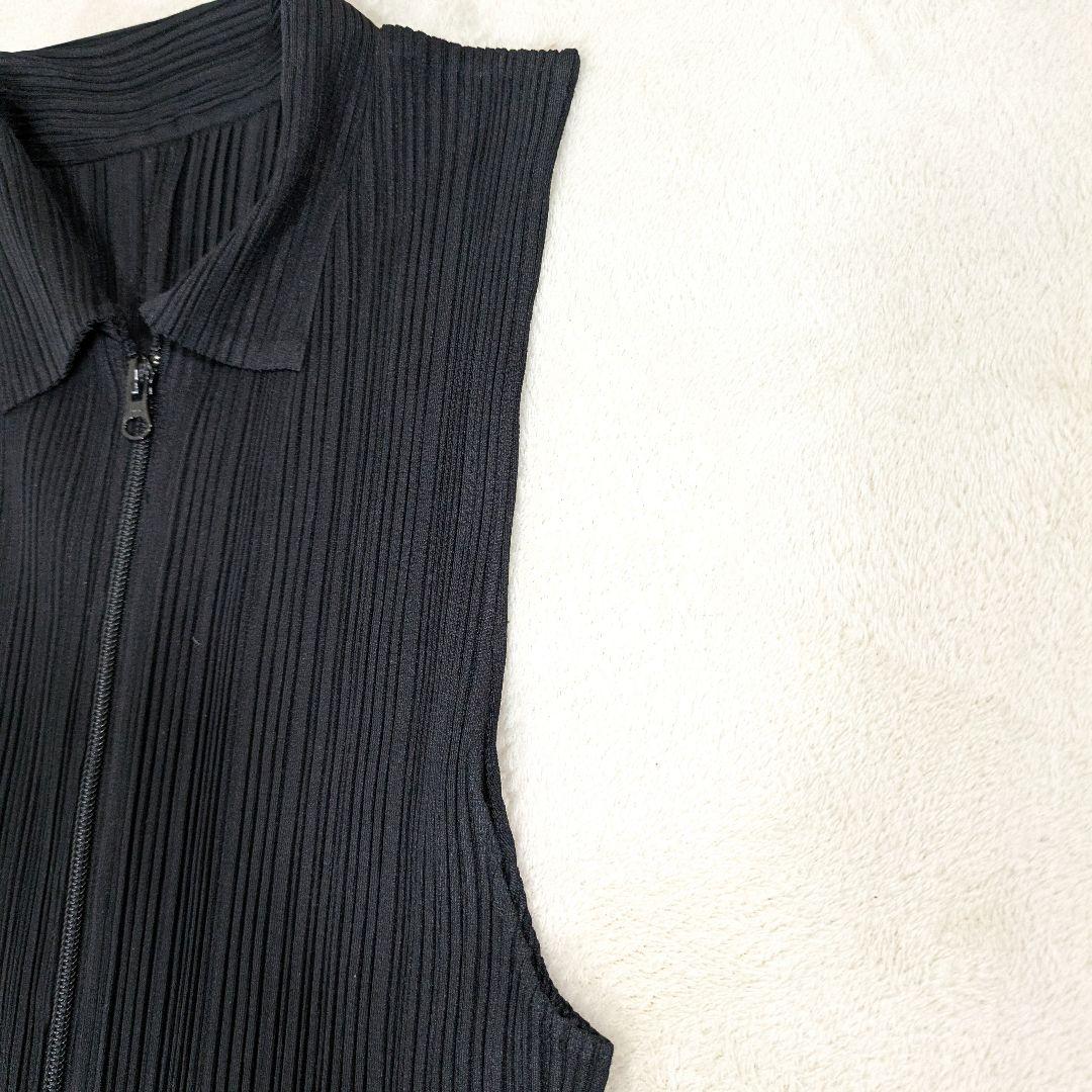 プリーツプリーズ　イッセイミヤケ　プリーツ　ジャンプスーツ　ジップデザイン