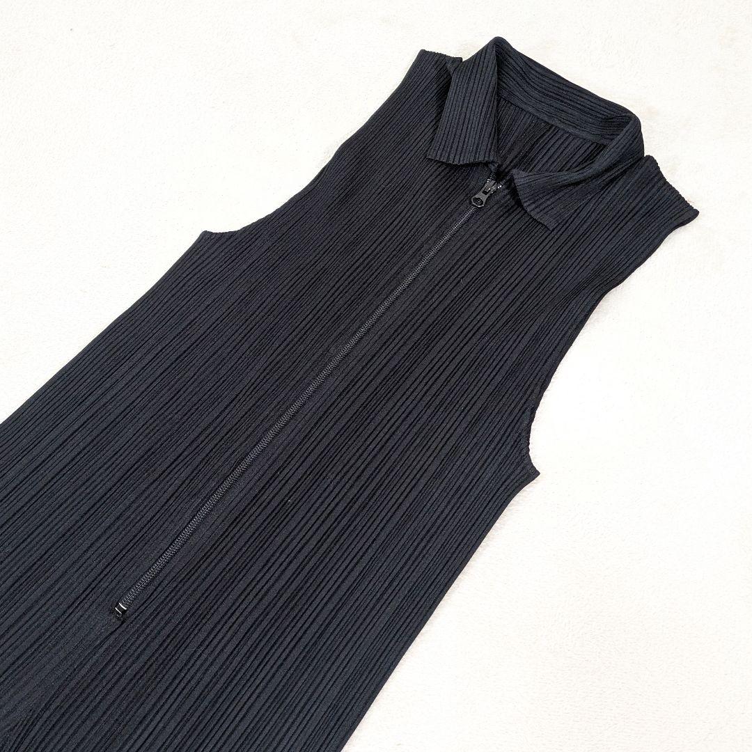 プリーツプリーズ　イッセイミヤケ　プリーツ　ジャンプスーツ　ジップデザイン