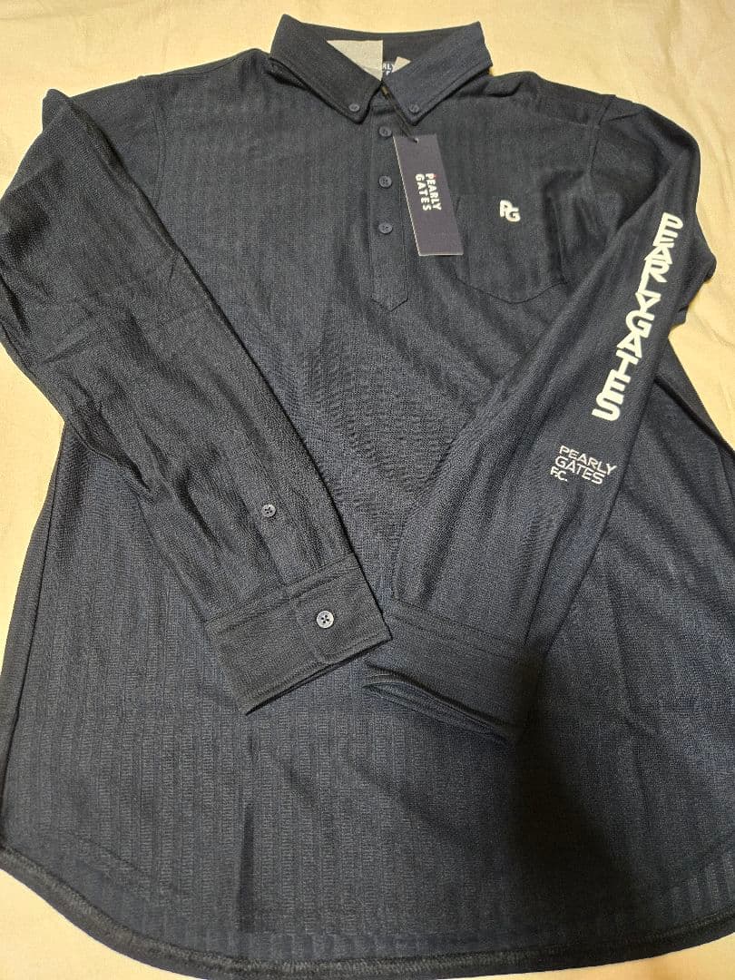 パーリーゲイツ　長袖　ポロシャツ　6 サイズ　LL　ネイビー　ゴルフウェア