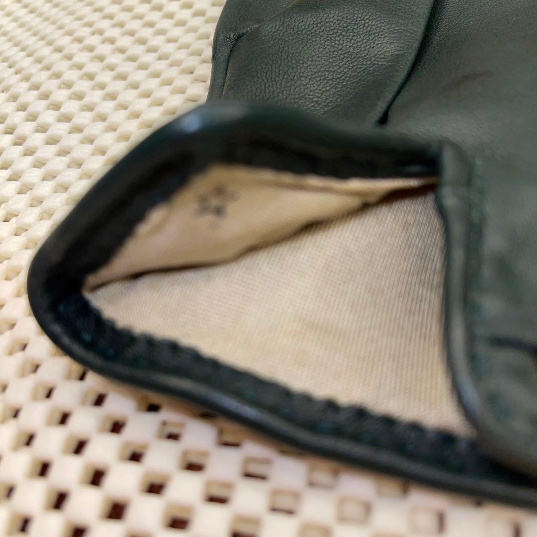 『未使用品』HERMESエルメス❣️シェーヌダンクル手袋❣️深緑色にゴールド金具