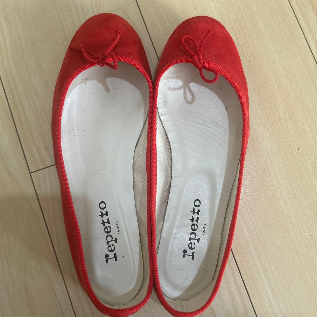 repetto レペット　赤オレンジ バレエシューズ フラット