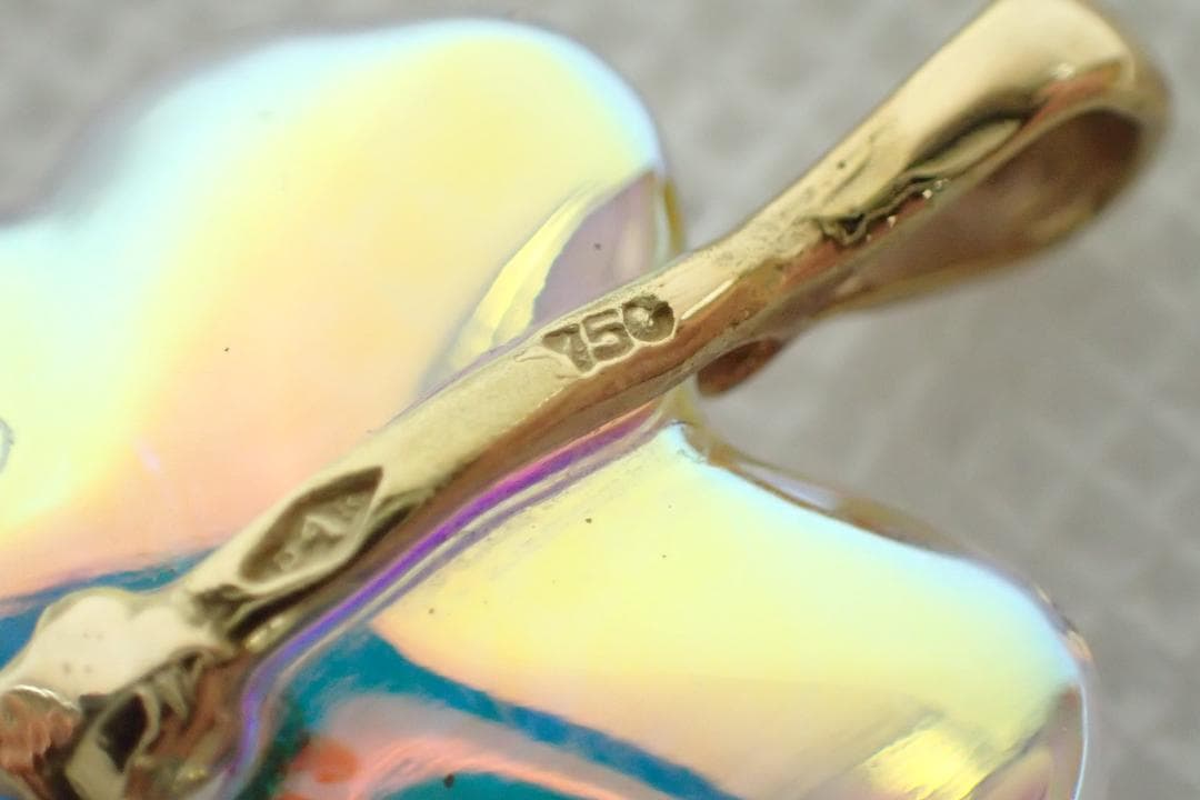 100/美品K18 750 バカラ×ゲラン コラボ 桜 イリゼ ペンダントトップ