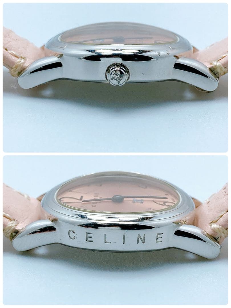 592 セリーヌ　トリオンフ　ラウンド　マカダム　ピンク　腕時計　希少