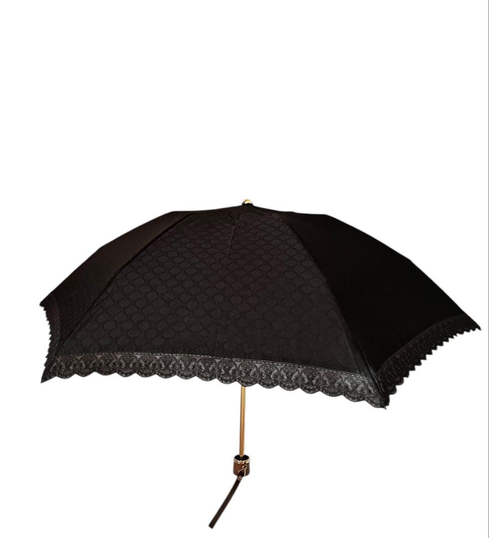 セリーヌ♢CELINE折りたたみ日傘 マカダム総柄フリル