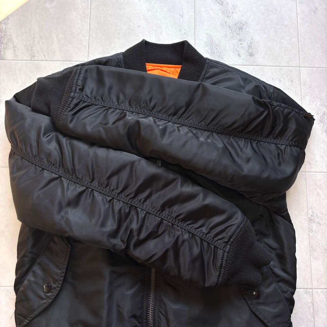 【美品】アルファ MA-1 フライトジャケット ブラック L 短丈 リバーシブル