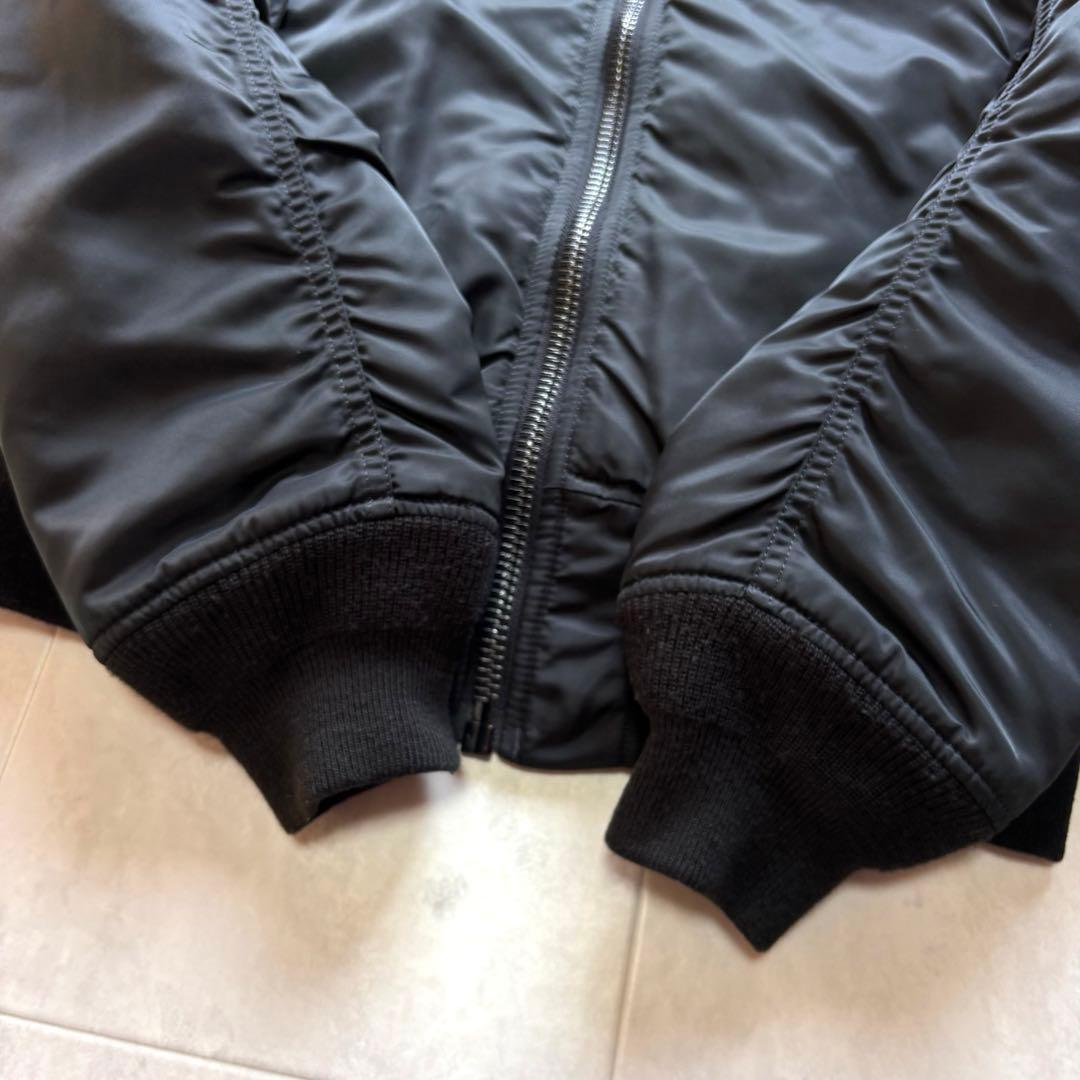 【美品】アルファ MA-1 フライトジャケット ブラック L 短丈 リバーシブル