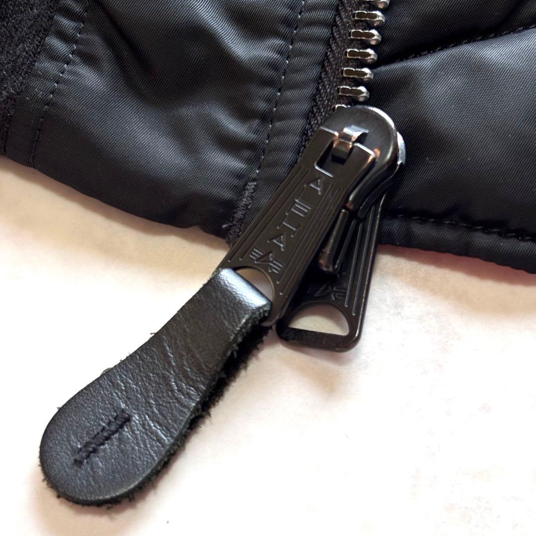 【美品】アルファ MA-1 フライトジャケット ブラック L 短丈 リバーシブル