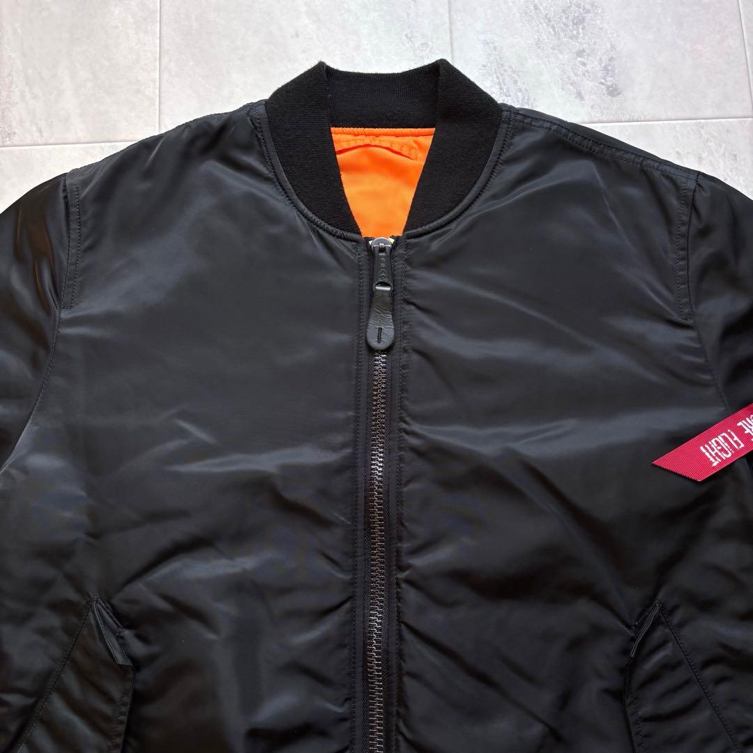 【美品】アルファ MA-1 フライトジャケット ブラック L 短丈 リバーシブル