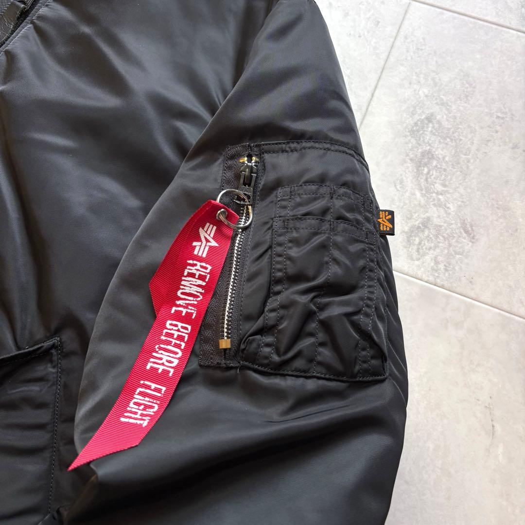 【美品】アルファ MA-1 フライトジャケット ブラック L 短丈 リバーシブル