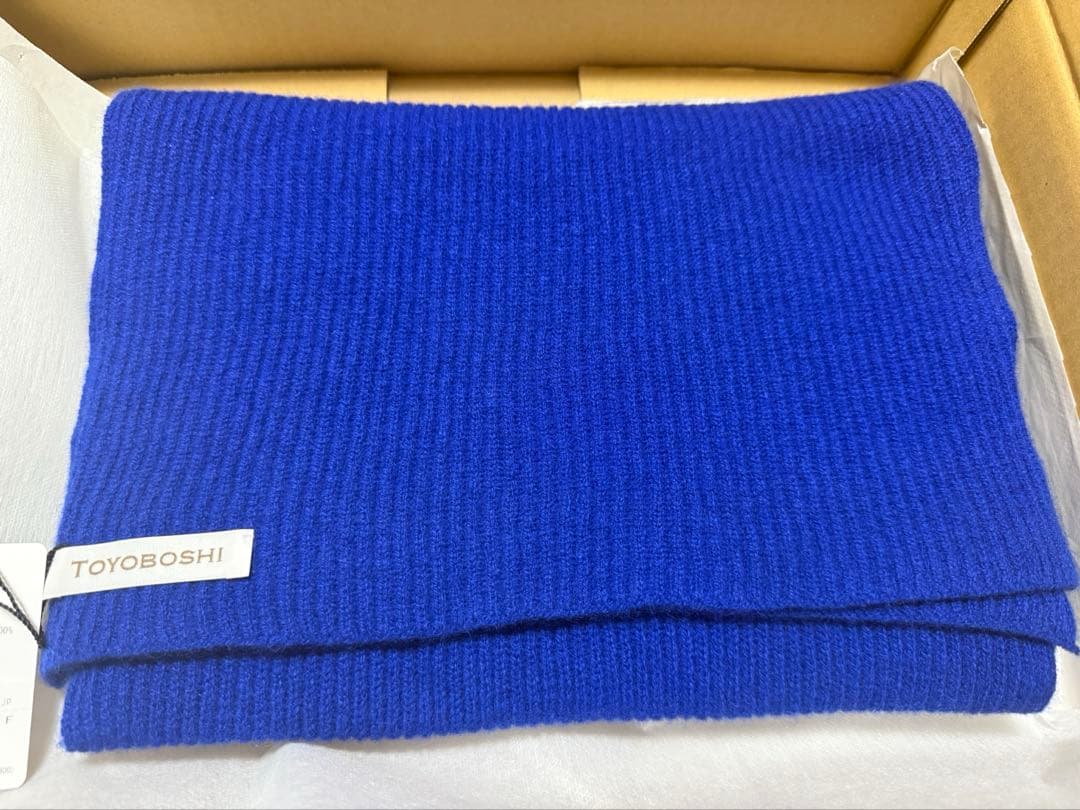 TOYOBOSHI マフラー ロイヤルブルー カシミヤ100%