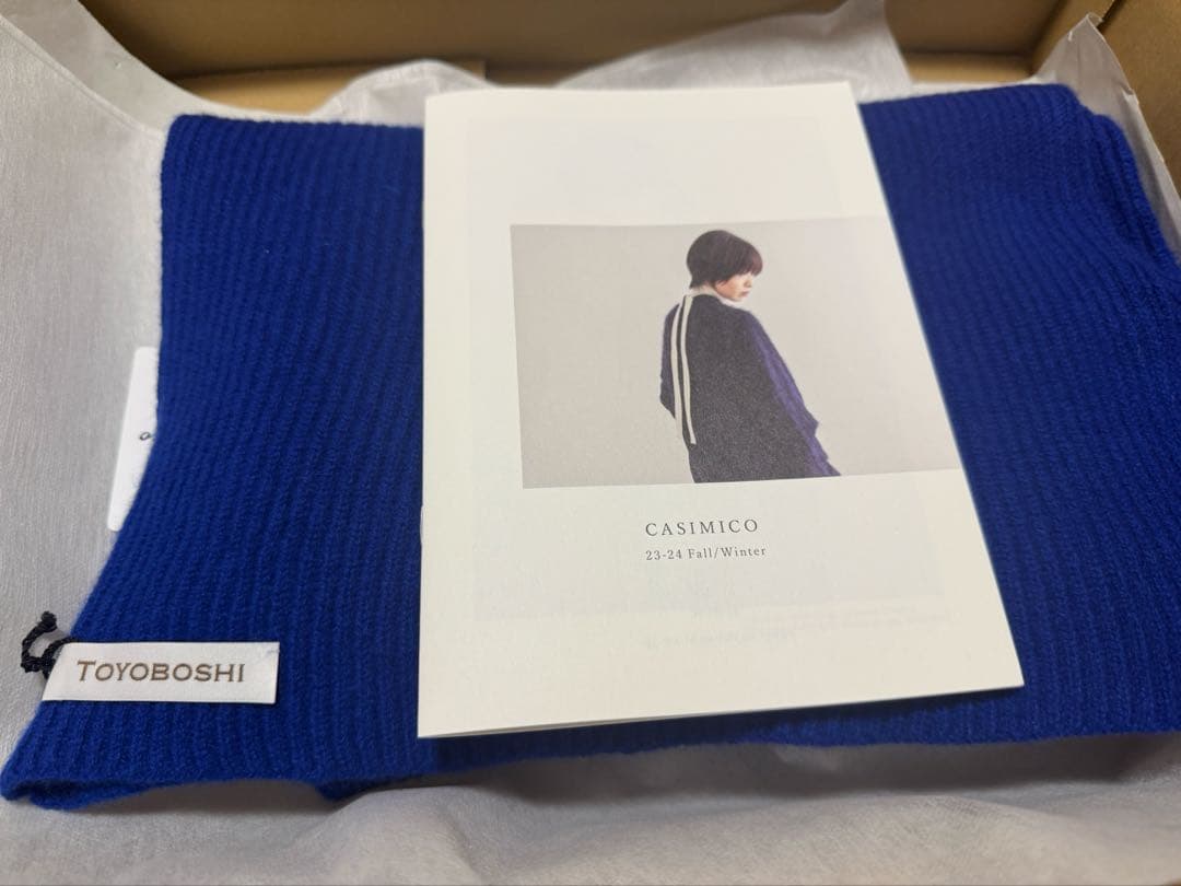 TOYOBOSHI マフラー ロイヤルブルー カシミヤ100%