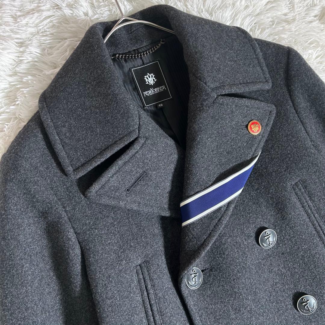 【美品】NEW YORKER ケイタマルヤマ ピーコート メルトンウール 46R