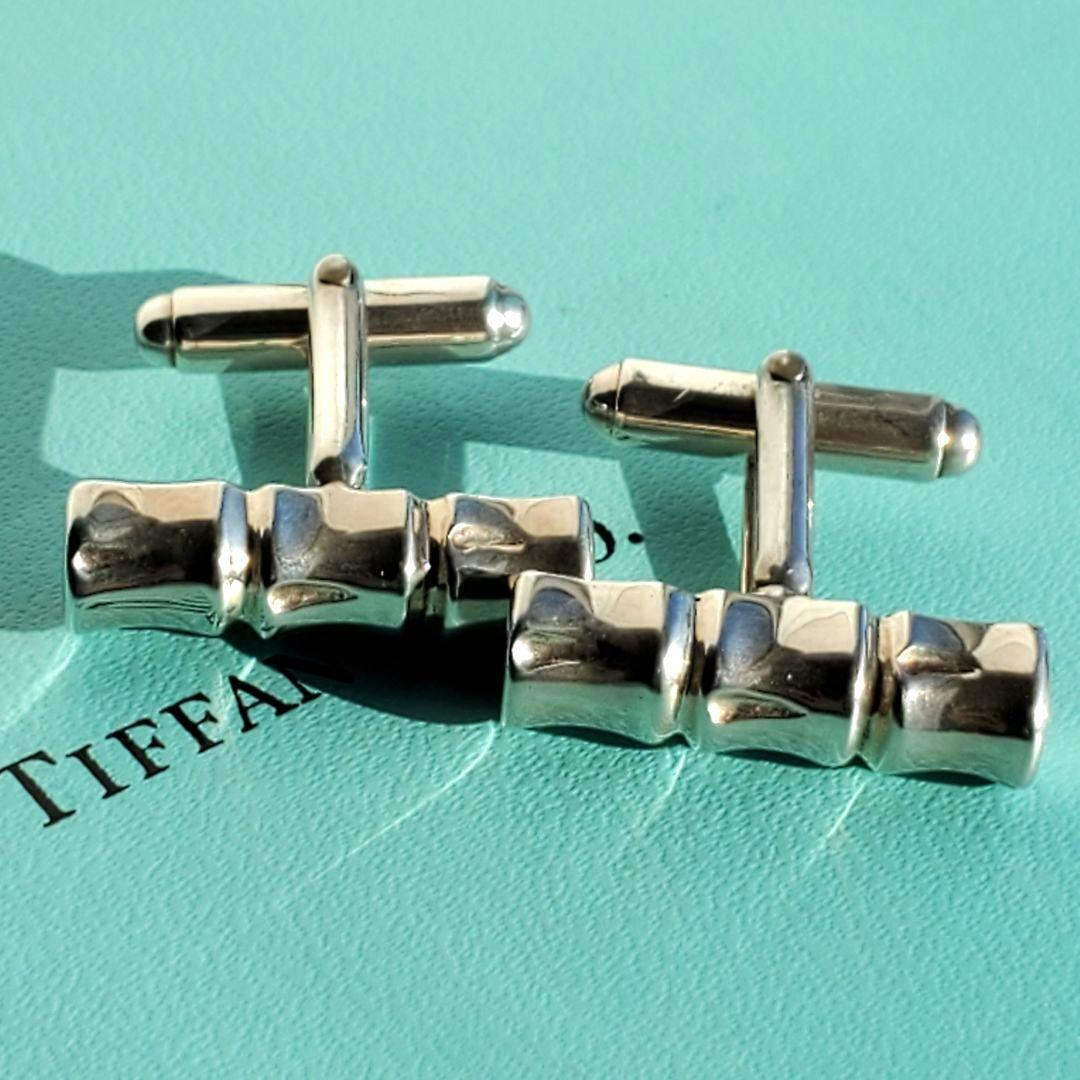 美品✨ティファニー カフス バンブー メンズ ビジネス スーツ シルバー