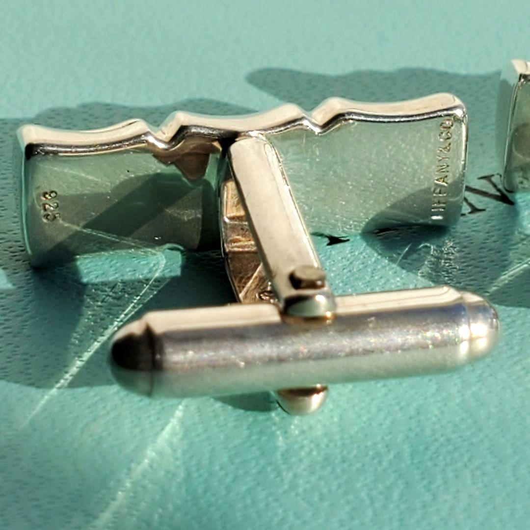 美品✨ティファニー カフス バンブー メンズ ビジネス スーツ シルバー