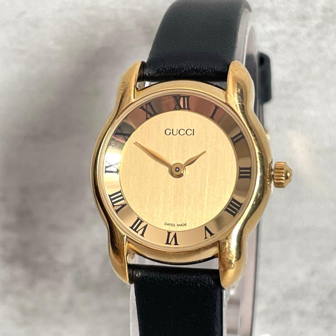 稼働品　美品　GUCCI グッチ　5100L ゴールド　ローマン　腕時計