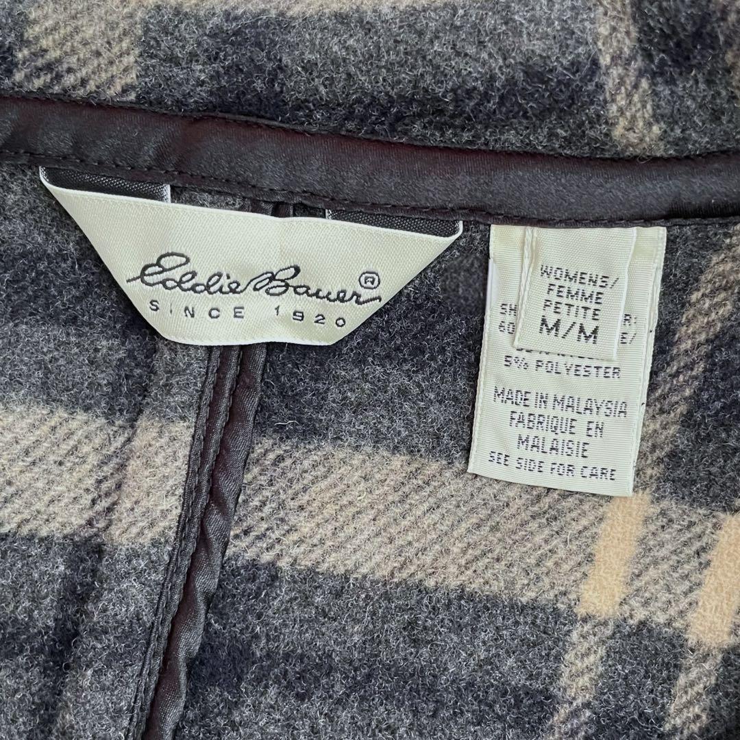 【美品】EddieBauerエディ-バウア- 90s フード付き ウール コート