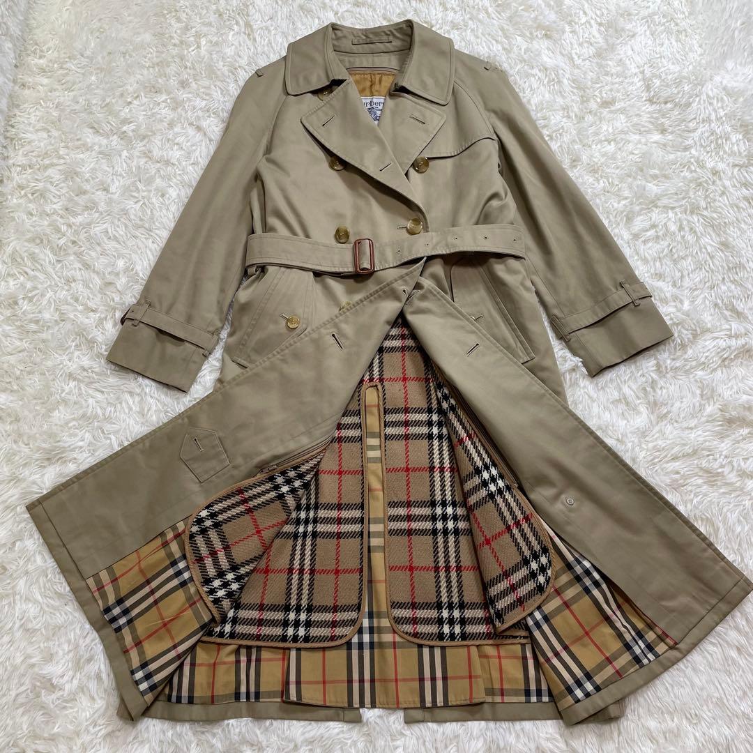 バーバリー　トレンチコート　白タグ バーバリーズ ノバチェック マキシ丈