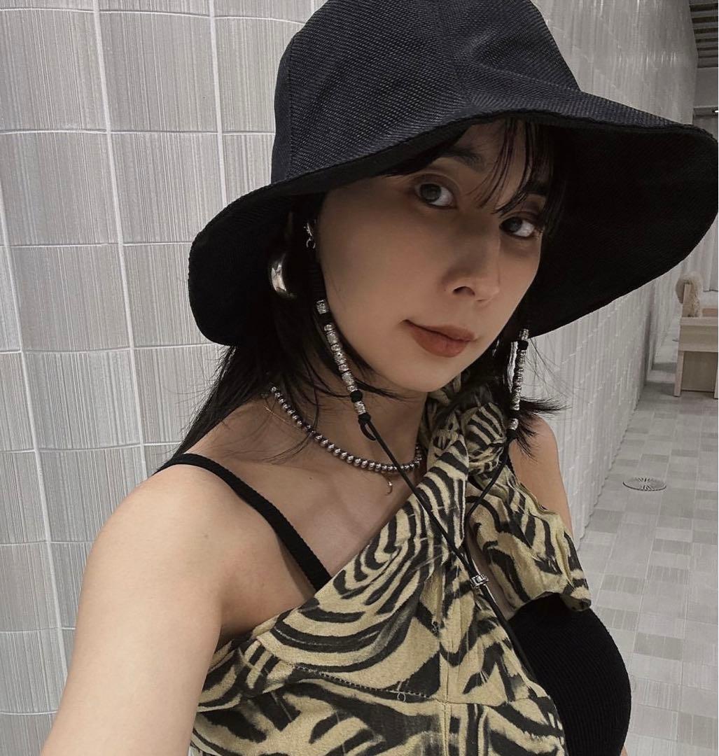 帽子 AMERI MEDI BEADS STRING STRAW HAT