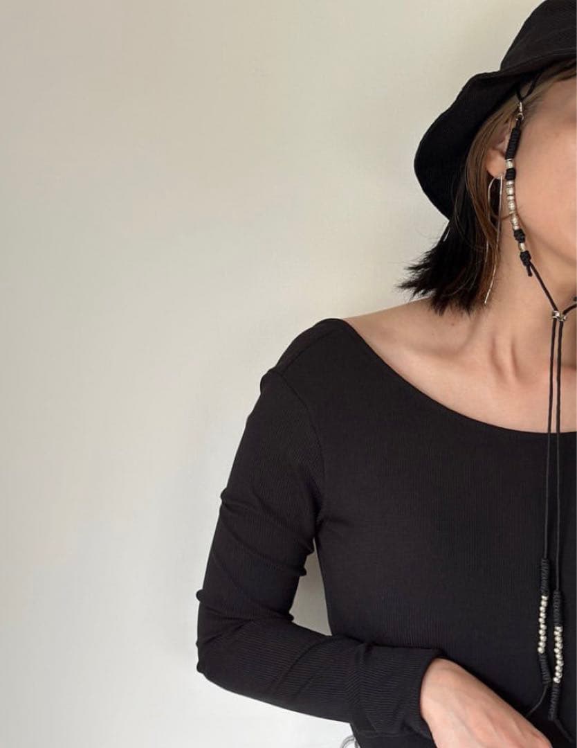 帽子 AMERI MEDI BEADS STRING STRAW HAT