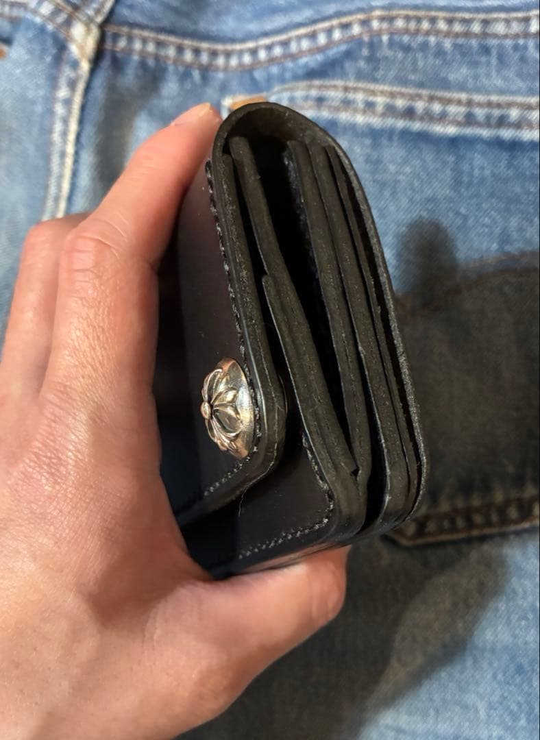 ショート　トラッカーウォレット　シルバー925 クロスボール　ブルガロ　※即納品