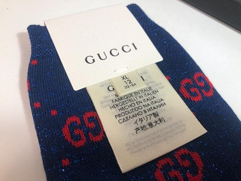 値下げ☆タグ付き未使用品☆GUCCI　グッチ　GG柄　ラメ　ロングソックス　靴下