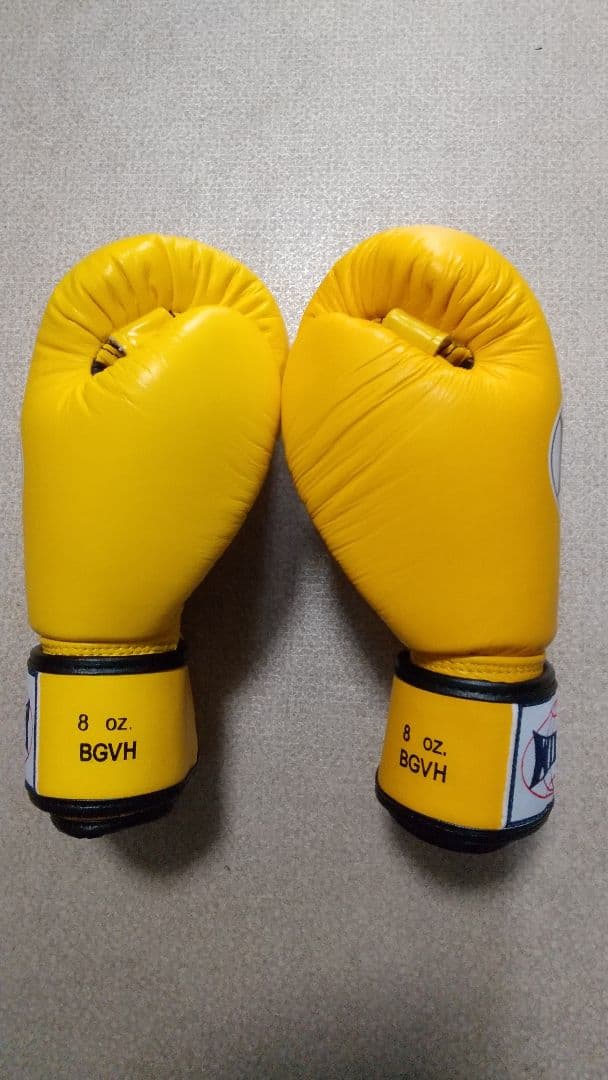 本革製WINDYボクシンググローブ 8oz 黄色 キックボクシング