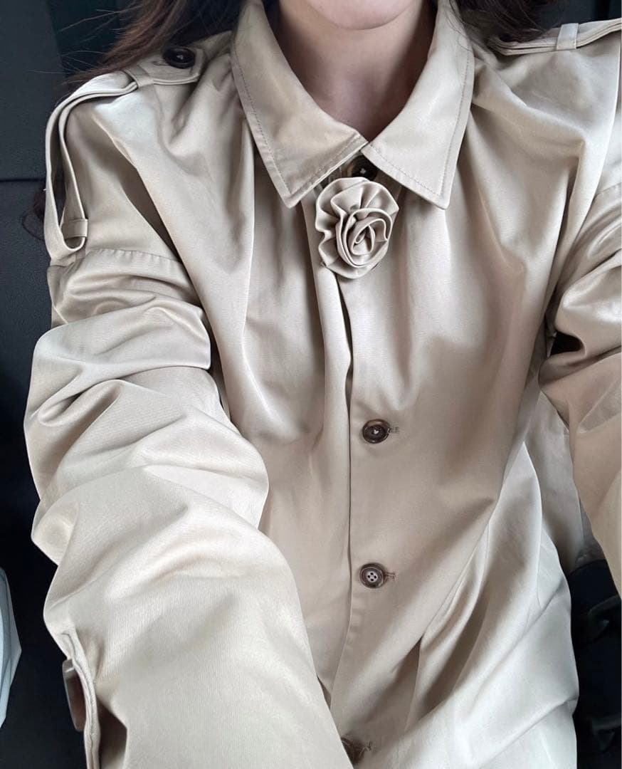 ジャケット・アウター muguet rose midi trench coat dark beige