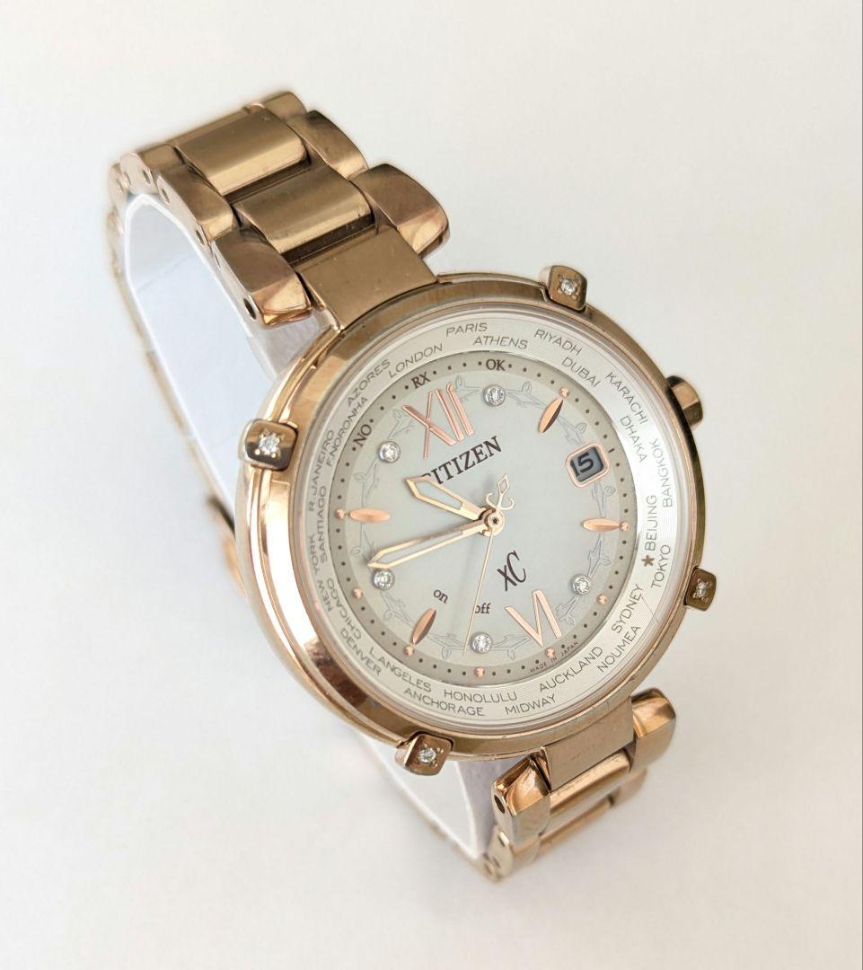 シチズン　XC　H240　ソーラー電波時計　ゴールド