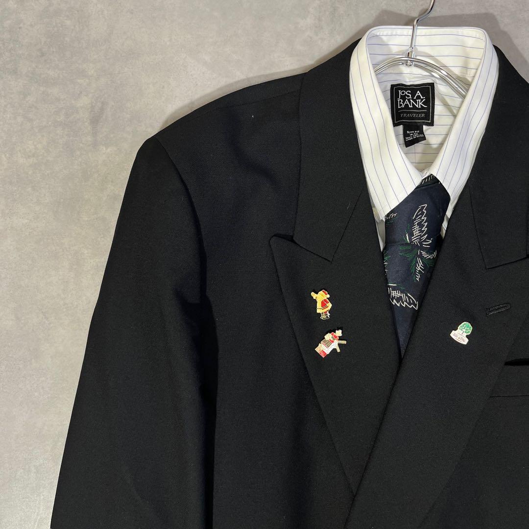 [F.124]【vintage】 セットアップ ダブル　ピンズ　ネクタイ