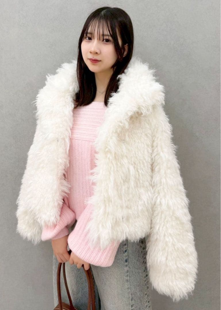 Dazzlin ホワイト フェイクファーコート