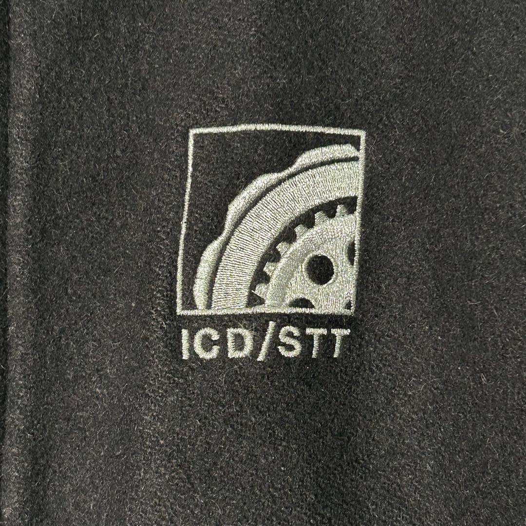 カナダ製 極上 スタジャン 企業刺繍ロゴ レザー ウール 中綿 黒 本革