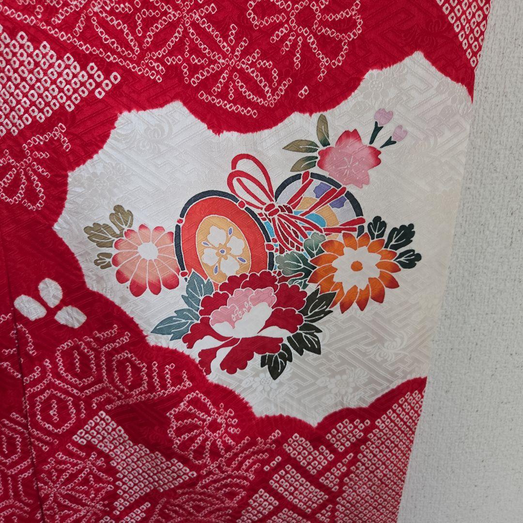 1-2　　正絹　女の子お祝い着物　産着　七五三　絞り