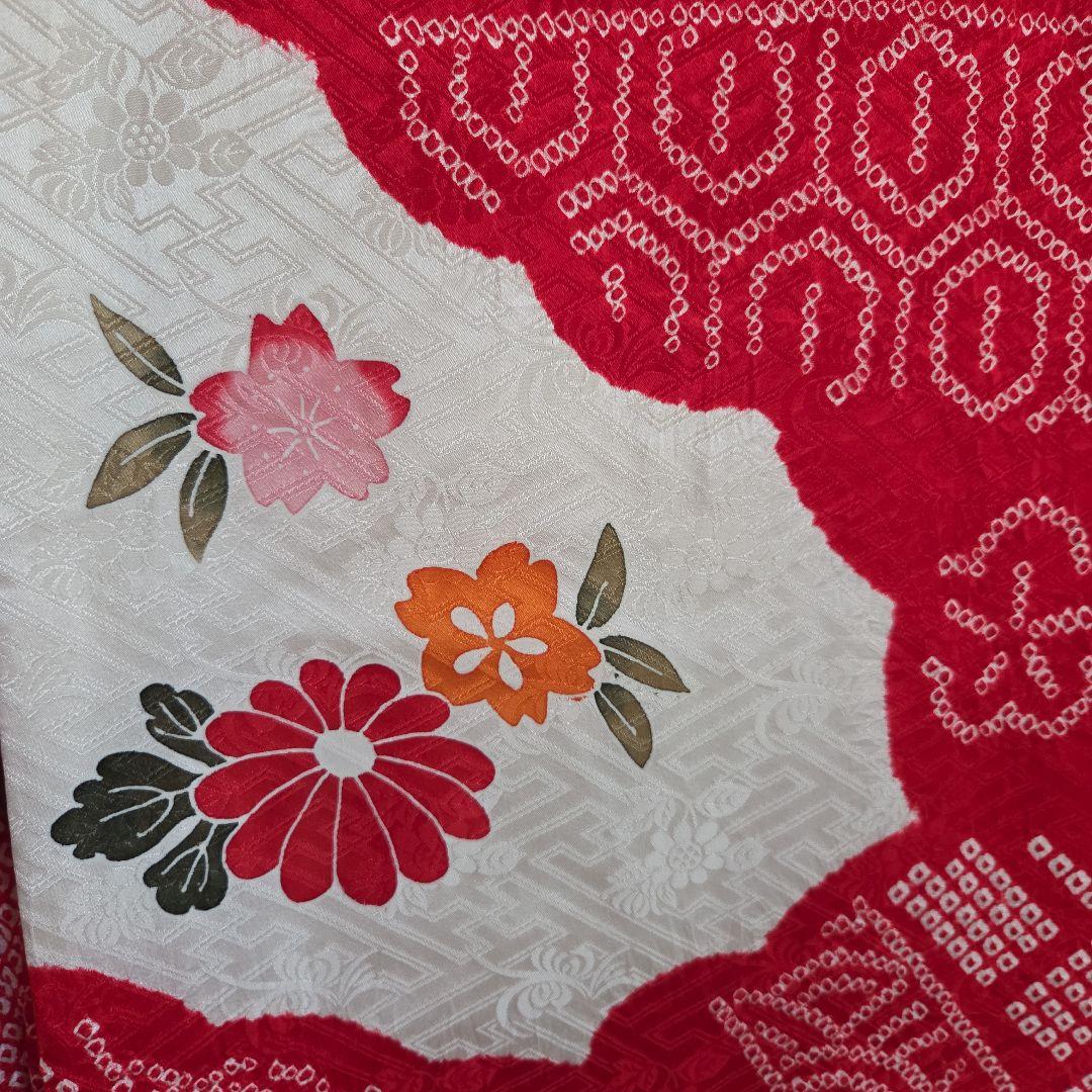 1-2　　正絹　女の子お祝い着物　産着　七五三　絞り