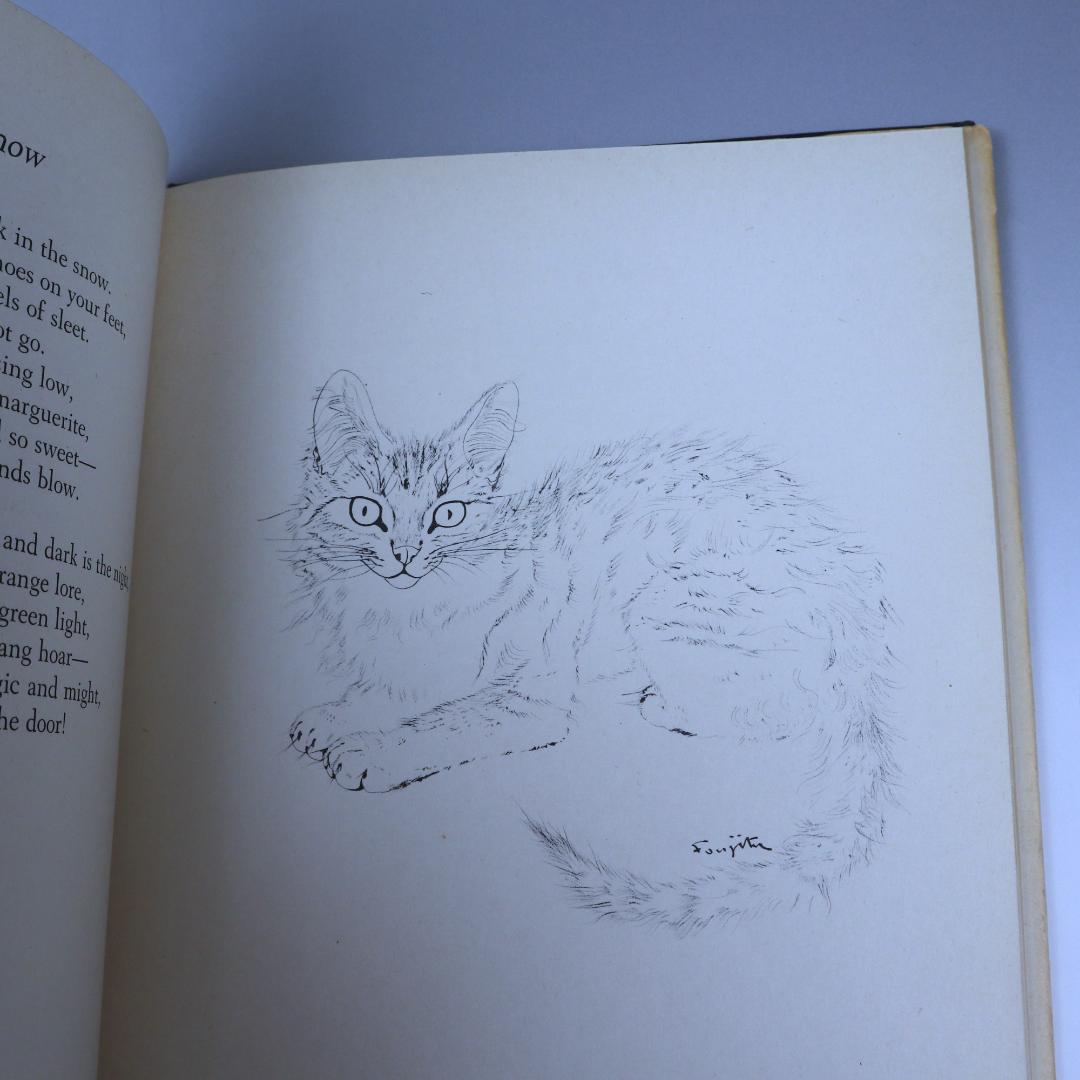 「NIGHT AND THE CAT」夜と猫 藤田嗣治 挿絵 初版 1950年