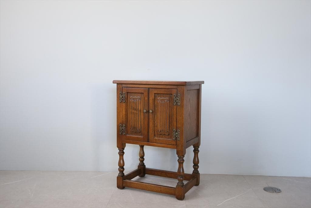 英国アンティーク木製カップボード/キャビネット/キッチン収納/飾り棚91-170