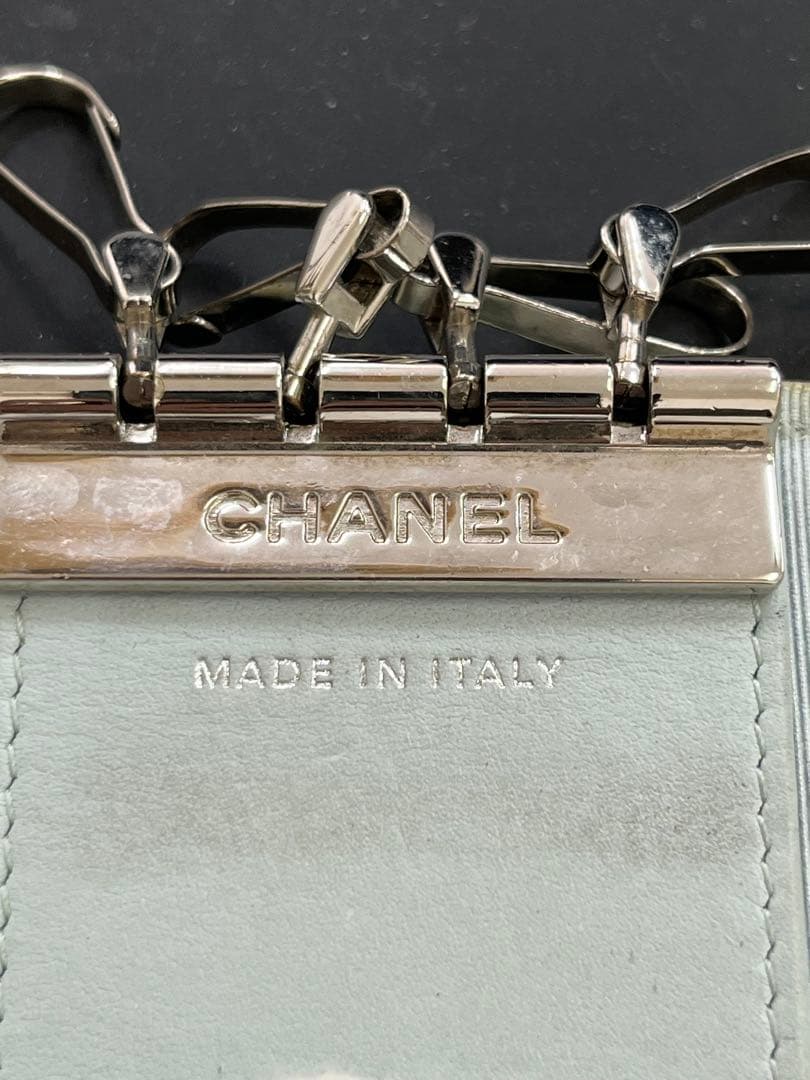 CHANEL ライトグリーン キーケース