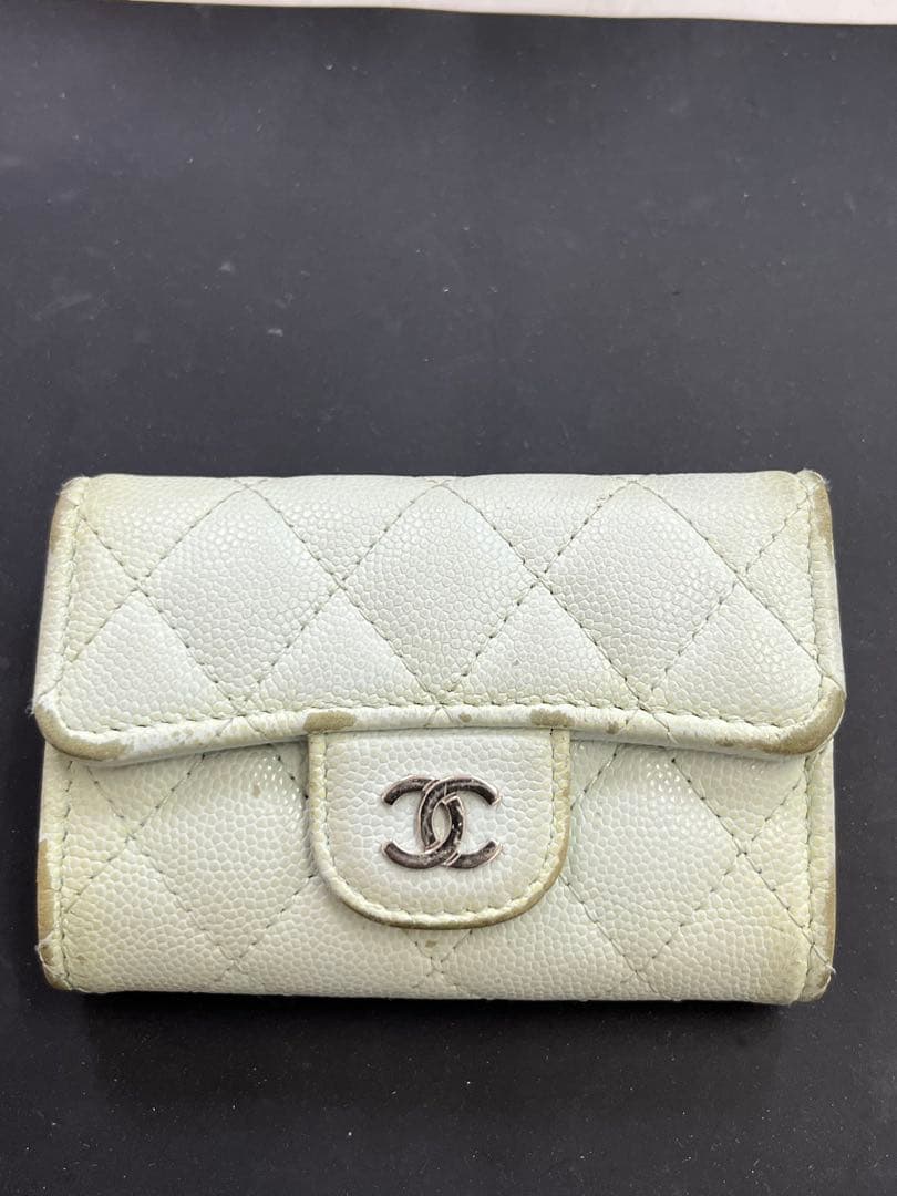 CHANEL ライトグリーン キーケース