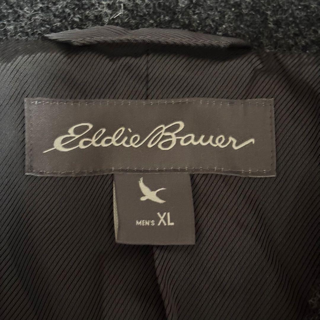 未使用品⭐︎エディーバウアー　ウールコート　ハリスツイード　ダークグレー　XL