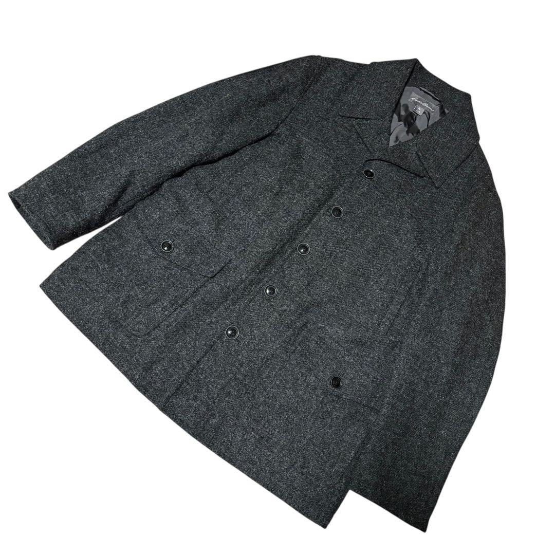 未使用品⭐︎エディーバウアー　ウールコート　ハリスツイード　ダークグレー　XL