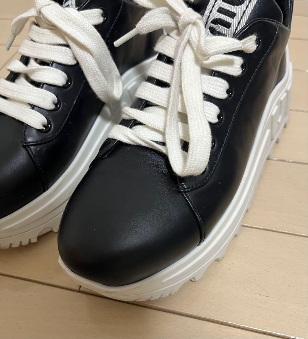 miumiu 厚底スニーカー　レザー　ブラック　サイズ36