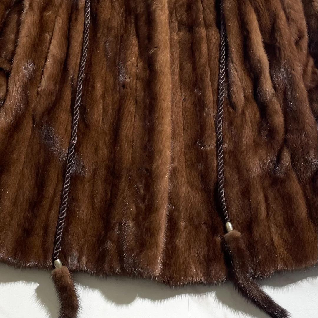 総丈90㎝ サガミンク 銀サガ MITSUKOSHI デミバフミンク コート L