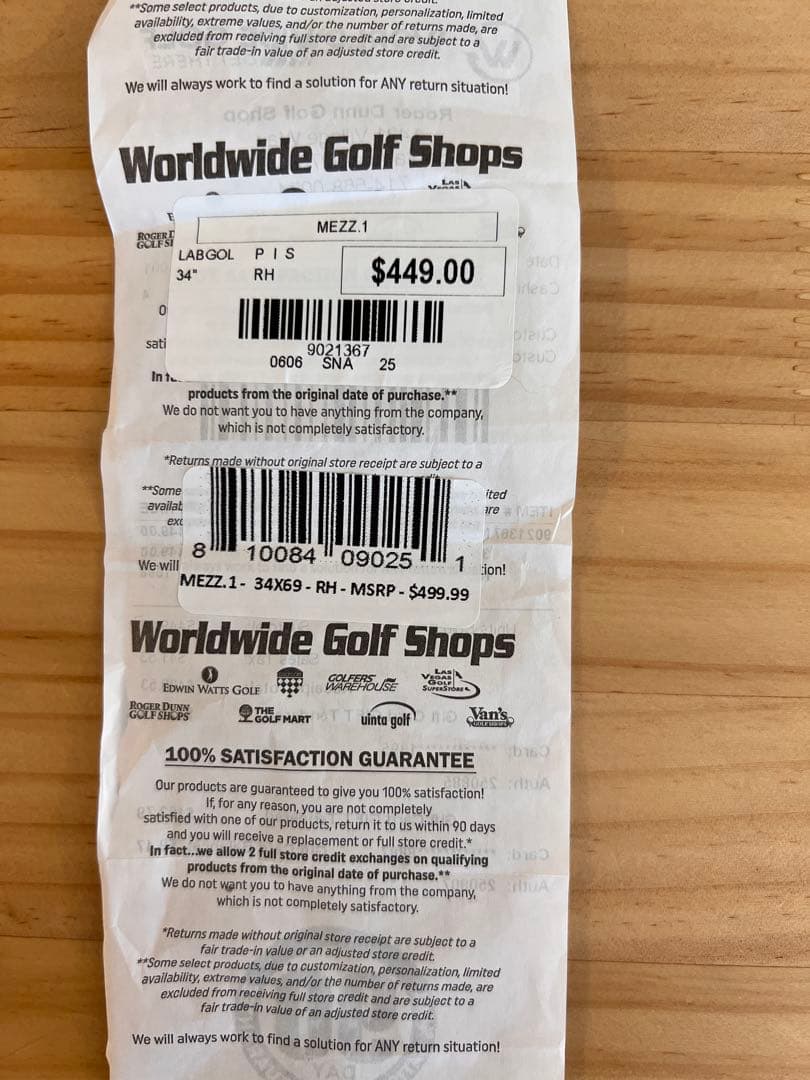 美品　L.A.B. GOLF MEZZ.1 パター　34インチ　レシートあり