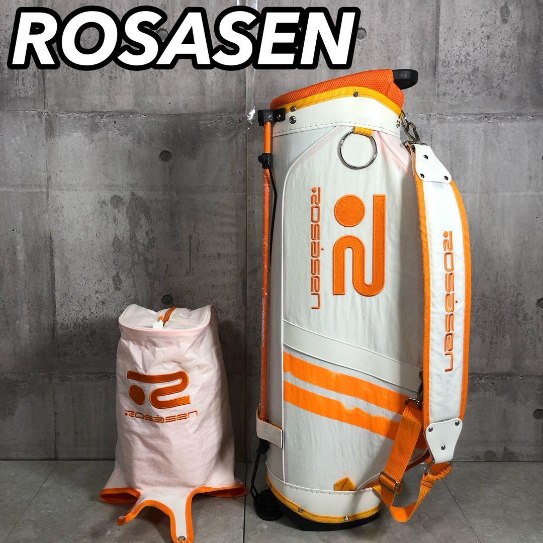 ROSASEN　キャディバッグ　スタンド式　ホワイト　キャンバス　レディース