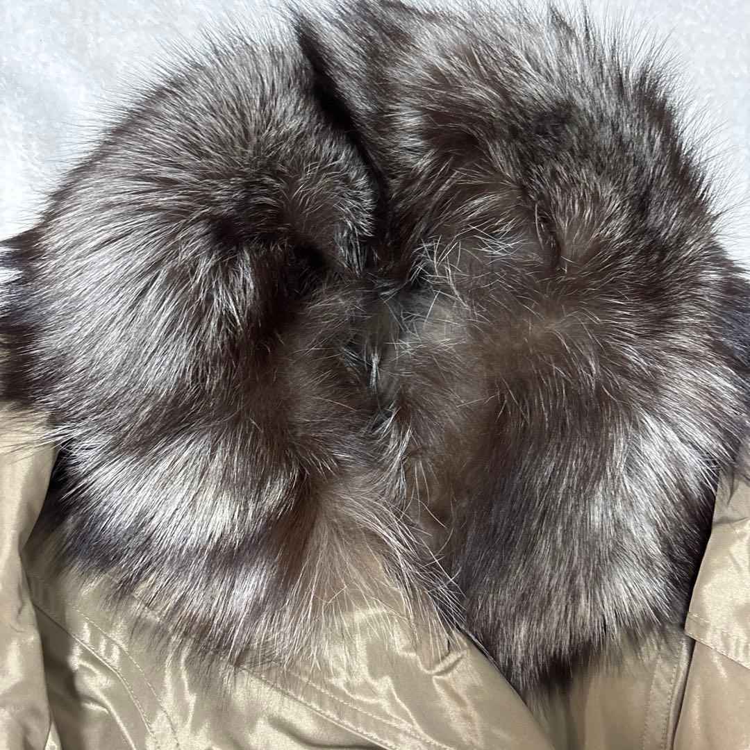 大きいサイズ　ダーマコレクション　シルバーフォックス　シルクライナー付きコート