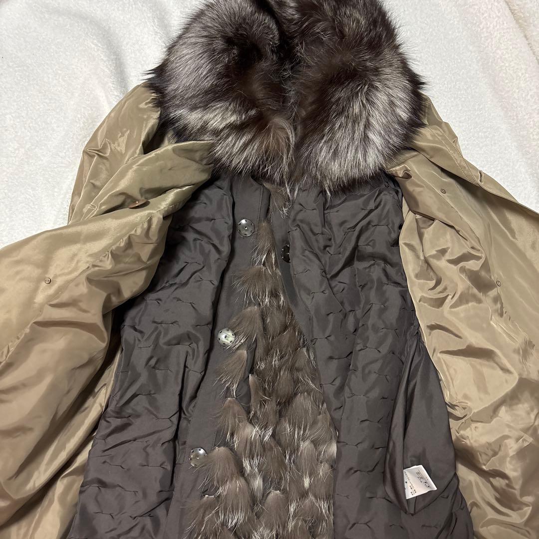 大きいサイズ　ダーマコレクション　シルバーフォックス　シルクライナー付きコート