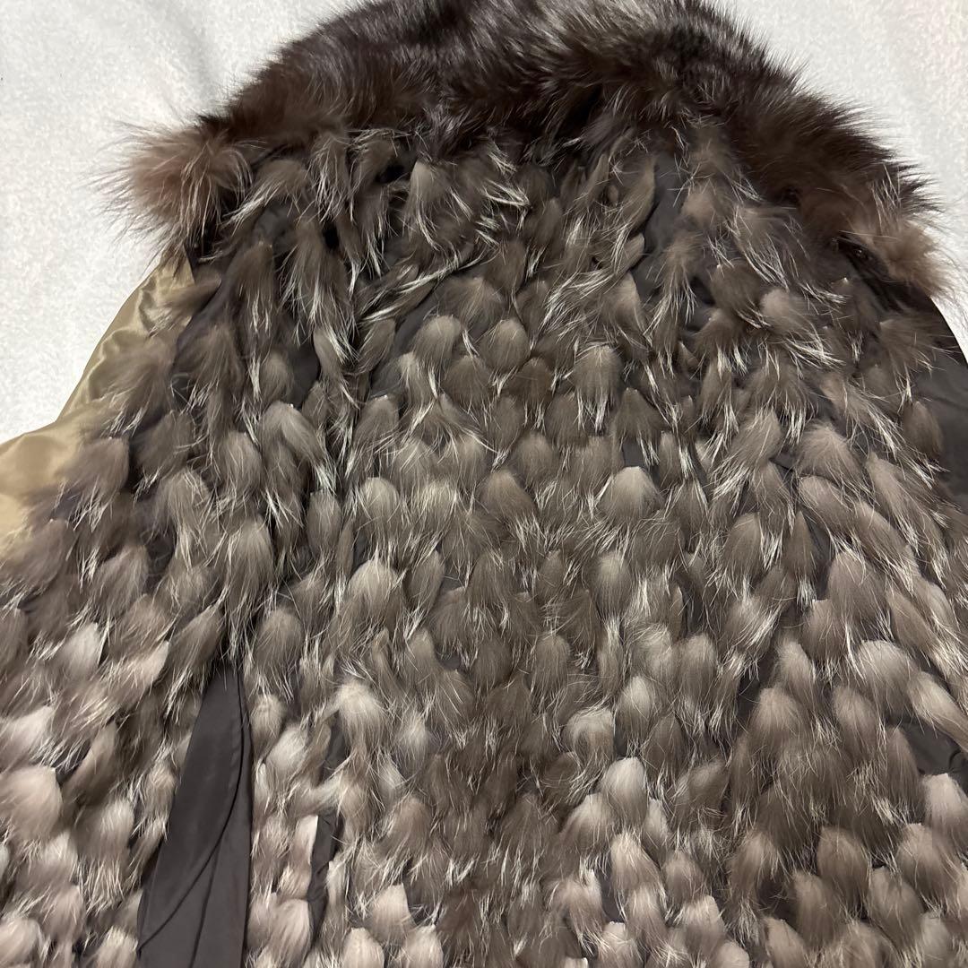 大きいサイズ　ダーマコレクション　シルバーフォックス　シルクライナー付きコート