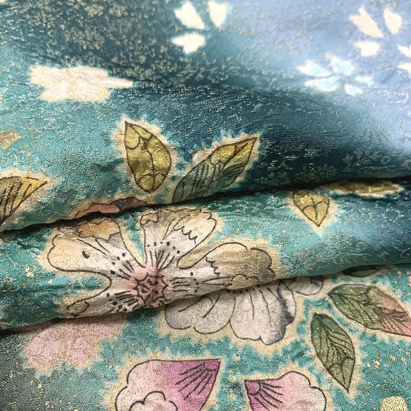 511z11〇緑 翠山工房 徳永憲峯 振袖 地紋 金通し 辻が花〇成人式 結婚式