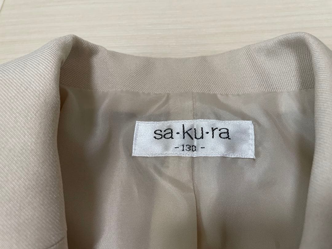 SAKURA女の子　入学式　卒園式　フォーマル女子　1回使用　綺麗130サイズ