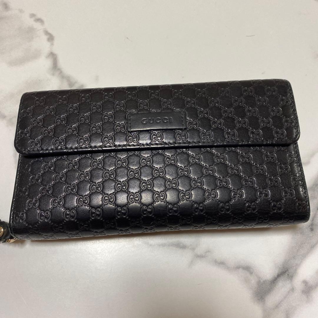 GUCCI ブラック GGパターン長財布