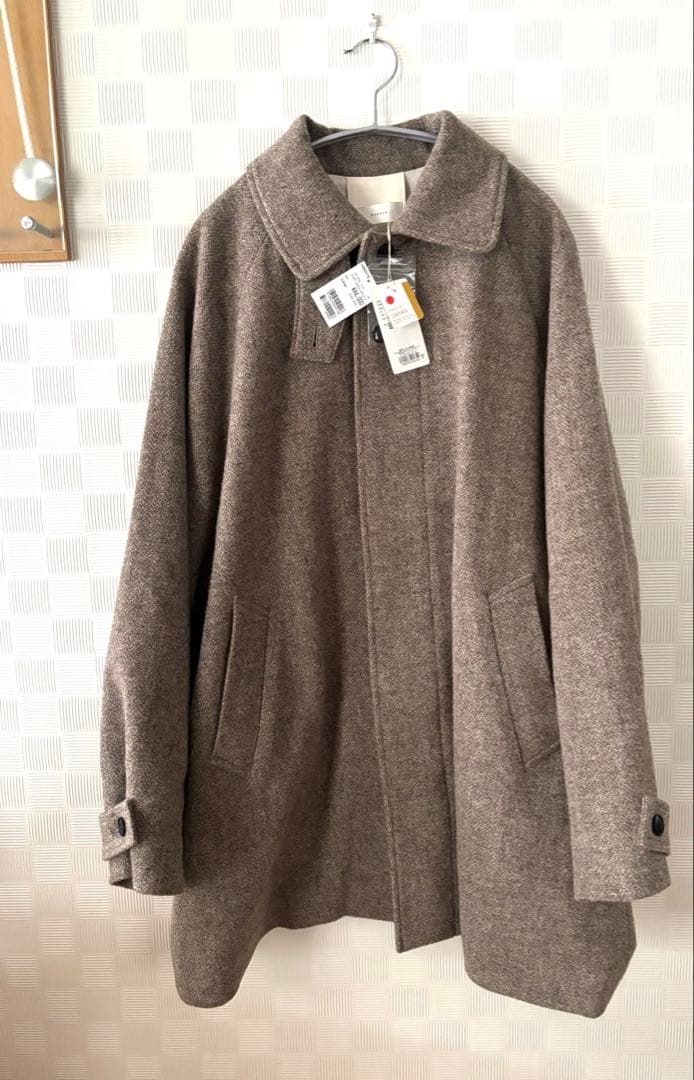 新品タグ付　かぐれ　ヘリンボンウールショートコート　ベージュ　今季完売　お値下げ